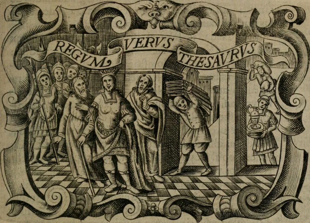 An illustration from Principe perfecto y ministros aiustados : documentos politicos, y morales en emblemas, 1662, leaf 232