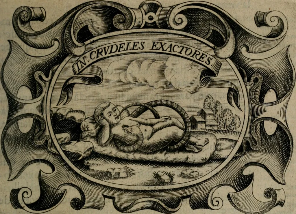 An illustration from Principe perfecto y ministros aiustados : documentos politicos, y morales en emblemas, 1662, leaf 240