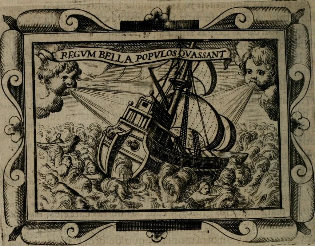 An illustration from Principe perfecto y ministros aiustados : documentos politicos, y morales en emblemas, 1662, leaf 249
