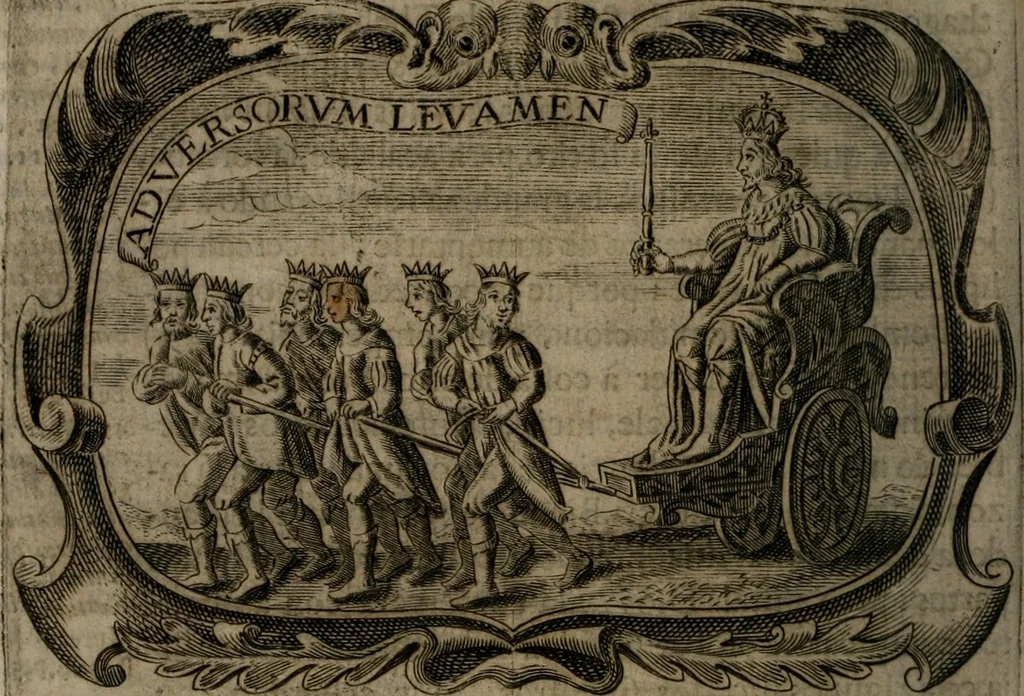 An illustration from Principe perfecto y ministros aiustados : documentos politicos, y morales en emblemas, 1662, leaf 301