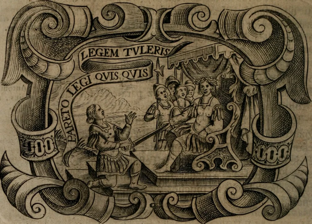 An illustration from Principe perfecto y ministros aiustados : documentos politicos, y morales en emblemas, 1662, leaf 331