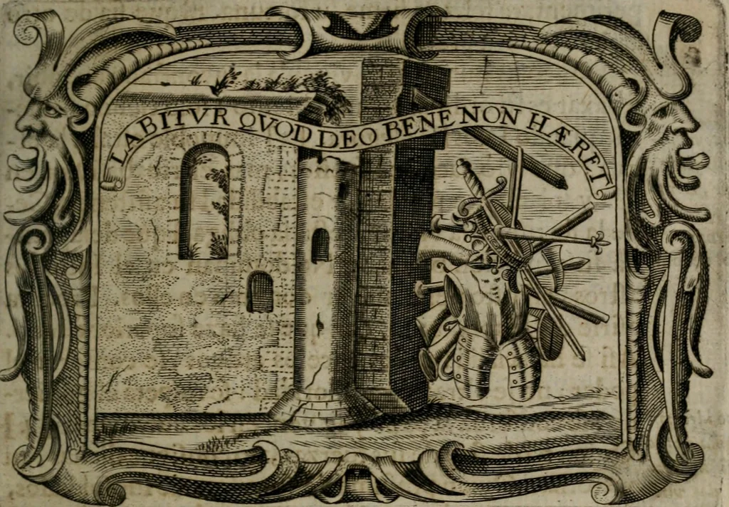 An illustration from Principe perfecto y ministros aiustados : documentos politicos, y morales en emblemas, 1662, leaf 54
