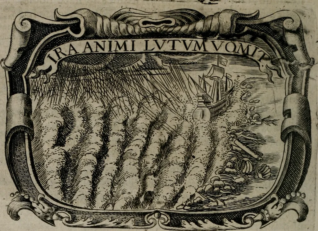 An illustration from Principe perfecto y ministros aiustados : documentos politicos, y morales en emblemas, 1662, leaf 67