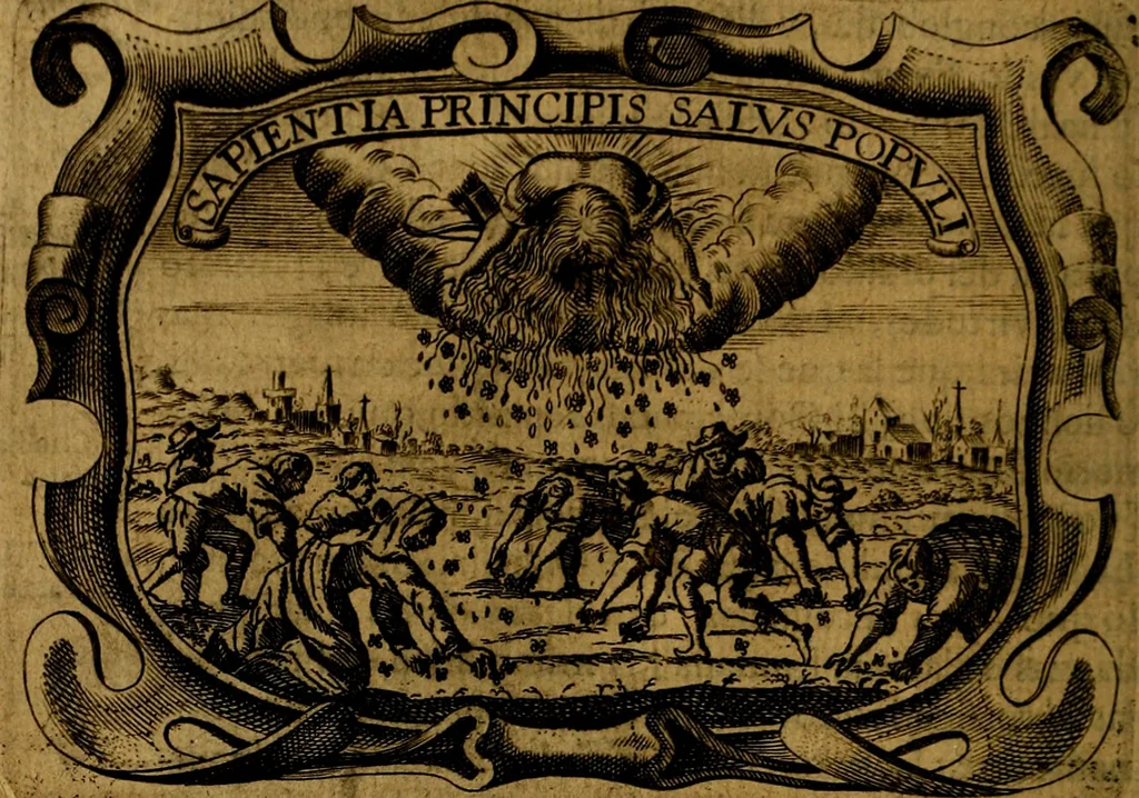 An illustration from Principe perfecto y ministros aivstados, docvmentos politicos, y morales. En emblemas, 1662, leaf 125