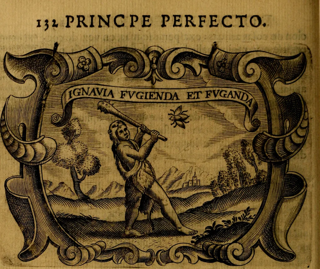 An illustration from Principe perfecto y ministros aivstados, docvmentos politicos, y morales. En emblemas, 1662, leaf 157
