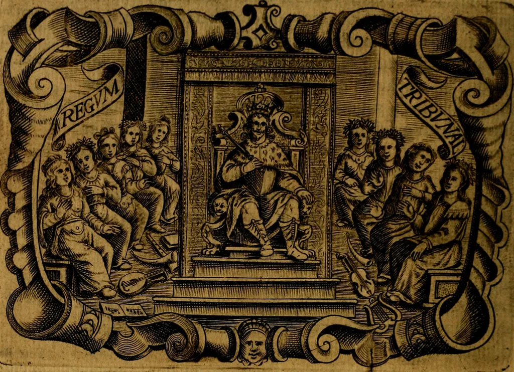 An illustration from Principe perfecto y ministros aivstados, docvmentos politicos, y morales. En emblemas, 1662, leaf 171