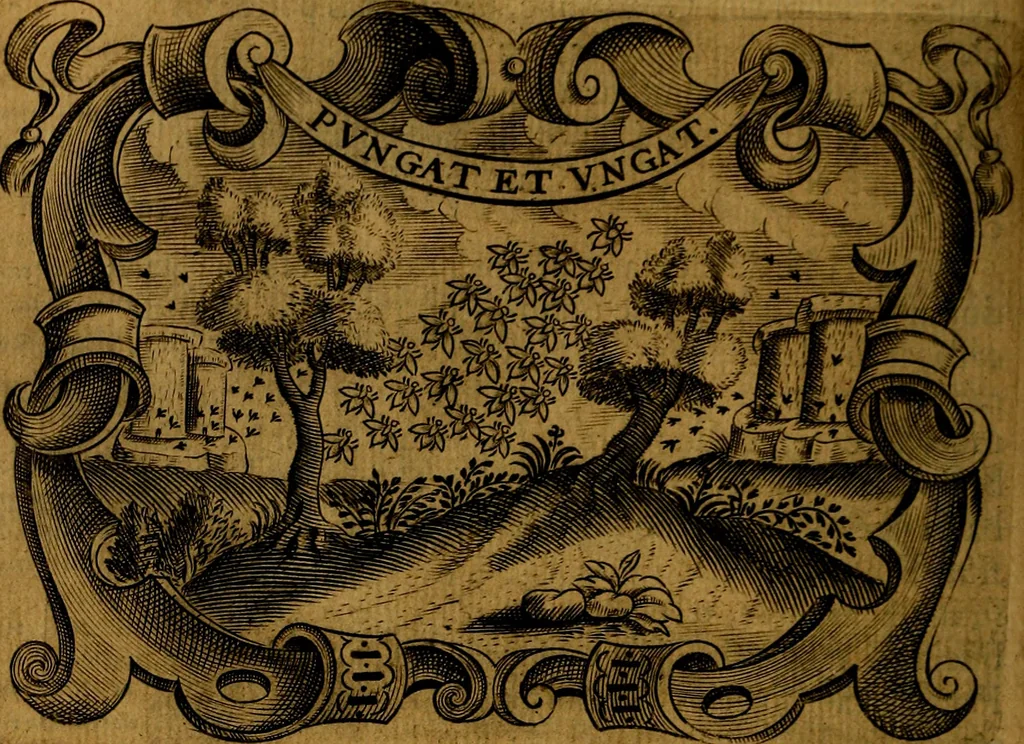 An illustration from Principe perfecto y ministros aivstados, docvmentos politicos, y morales. En emblemas, 1662, leaf 185
