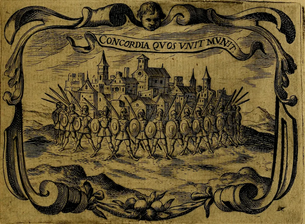 An illustration from Principe perfecto y ministros aivstados, docvmentos politicos, y morales. En emblemas, 1662, leaf 266