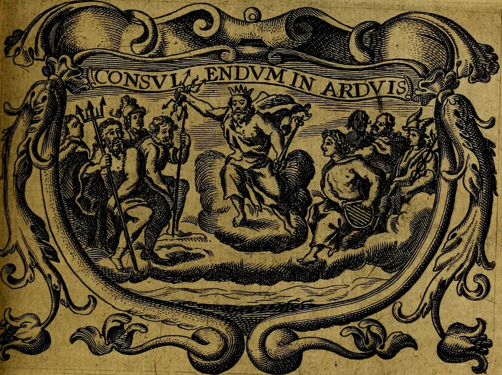 An illustration from Principe perfecto y ministros aivstados, docvmentos politicos, y morales. En emblemas, 1662, leaf 346