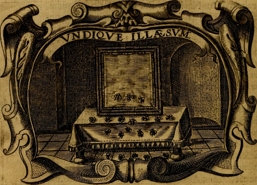 An illustration from Principe perfecto y ministros aivstados, docvmentos politicos, y morales. En emblemas, 1662, leaf 63