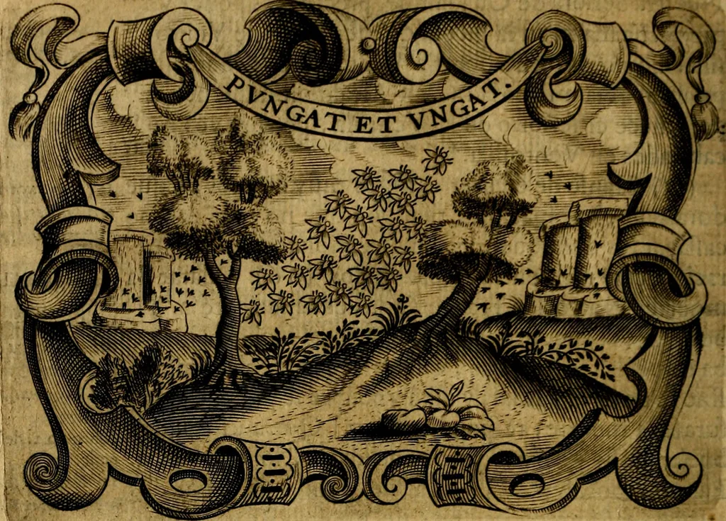 An illustration from Principe perfecto y ministros aivstados, docvmentos politicos, y morales. En emblemas, 1662, leaf 179