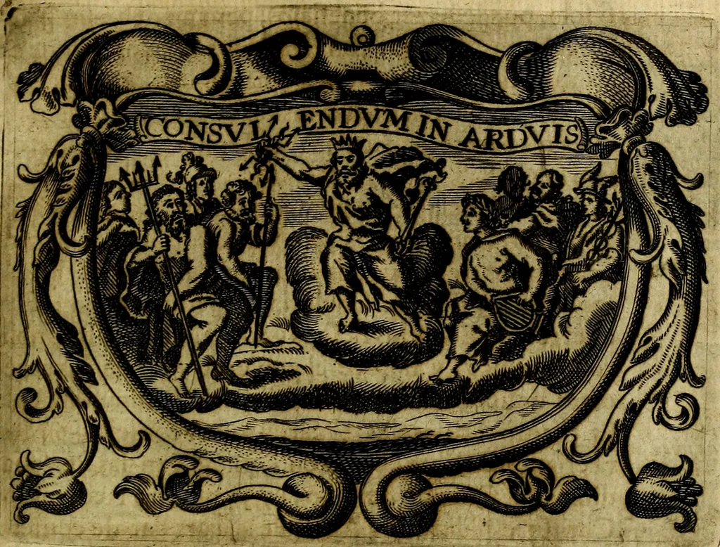 An illustration from Principe perfecto y ministros aivstados, docvmentos politicos, y morales. En emblemas, 1662, leaf 340
