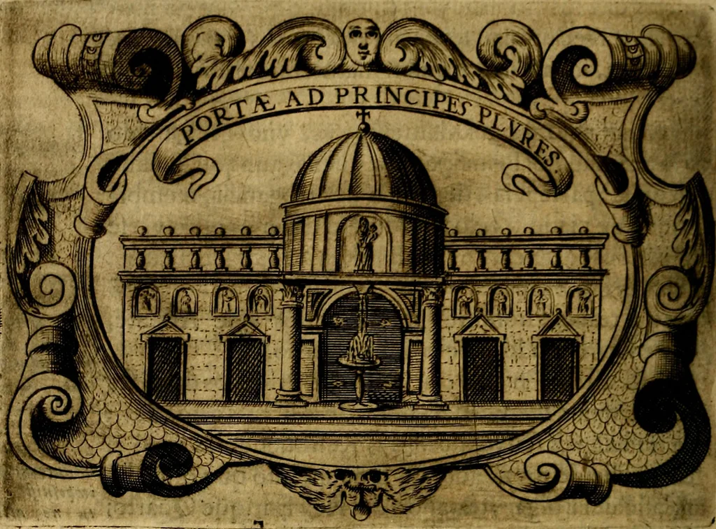 An illustration from Principe perfecto y ministros aivstados, docvmentos politicos, y morales. En emblemas, 1662, leaf 359