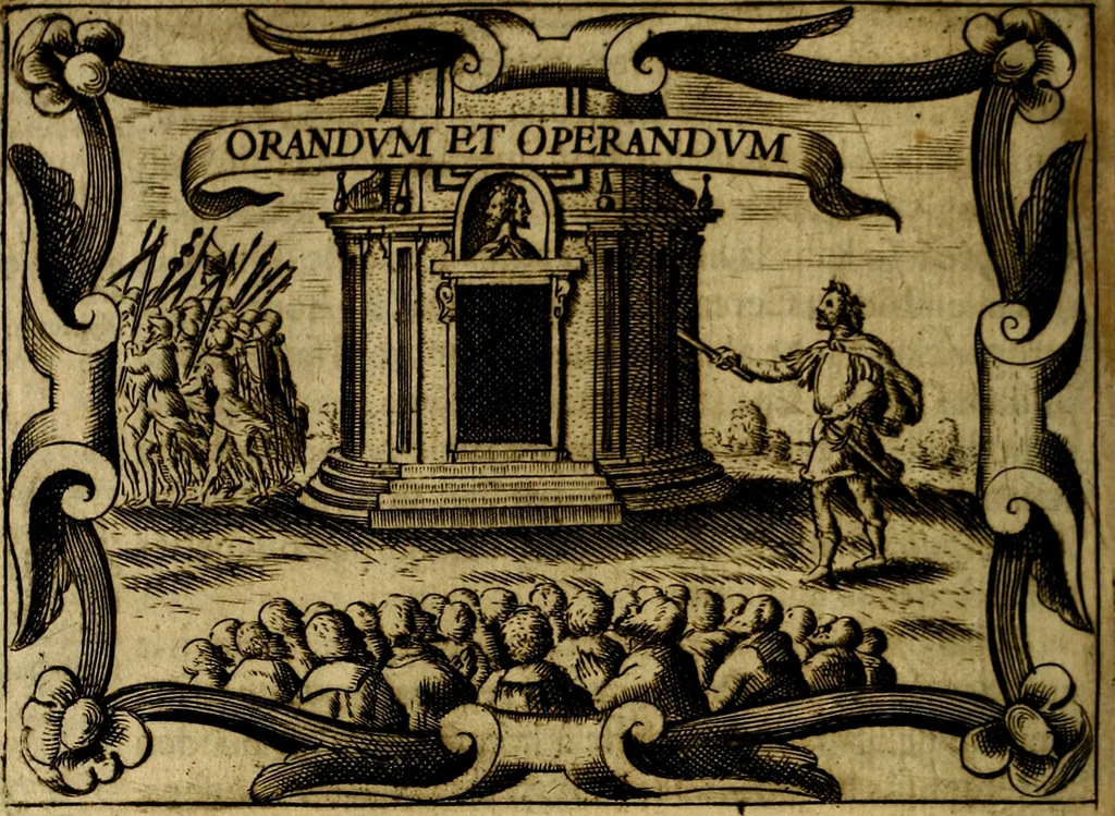 An illustration from Principe perfecto y ministros aivstados, docvmentos politicos, y morales. En emblemas, 1662, leaf 407