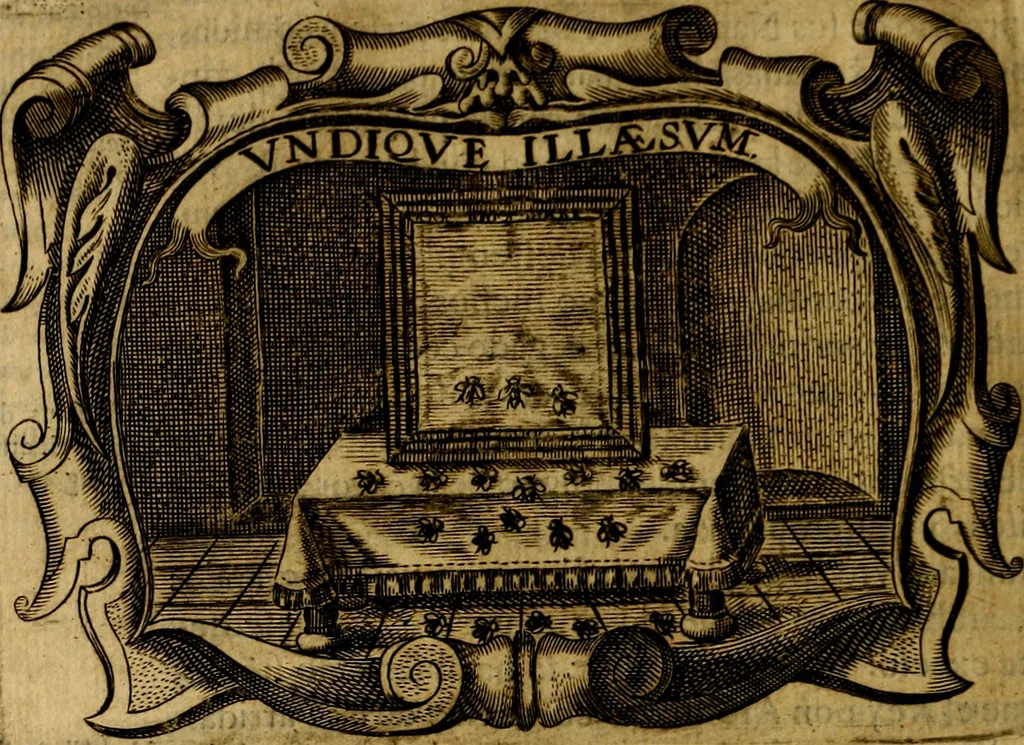 An illustration from Principe perfecto y ministros aivstados, docvmentos politicos, y morales. En emblemas, 1662, leaf 57