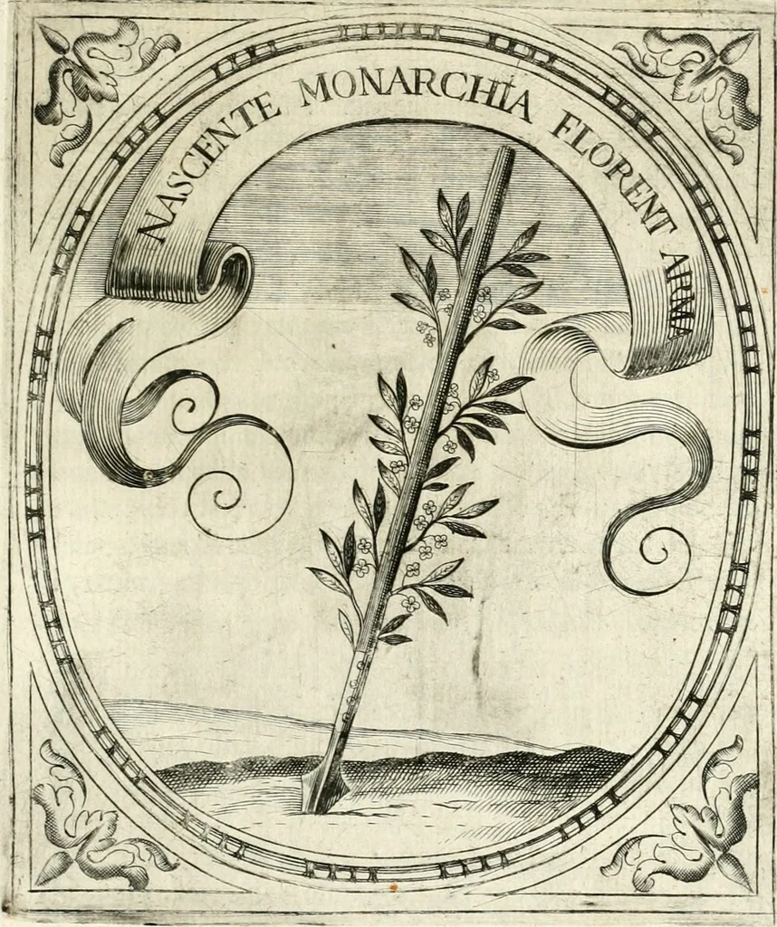 An illustration from Idea de vn principe politico christiano : representada en cien empresas, 1640, leaf 628