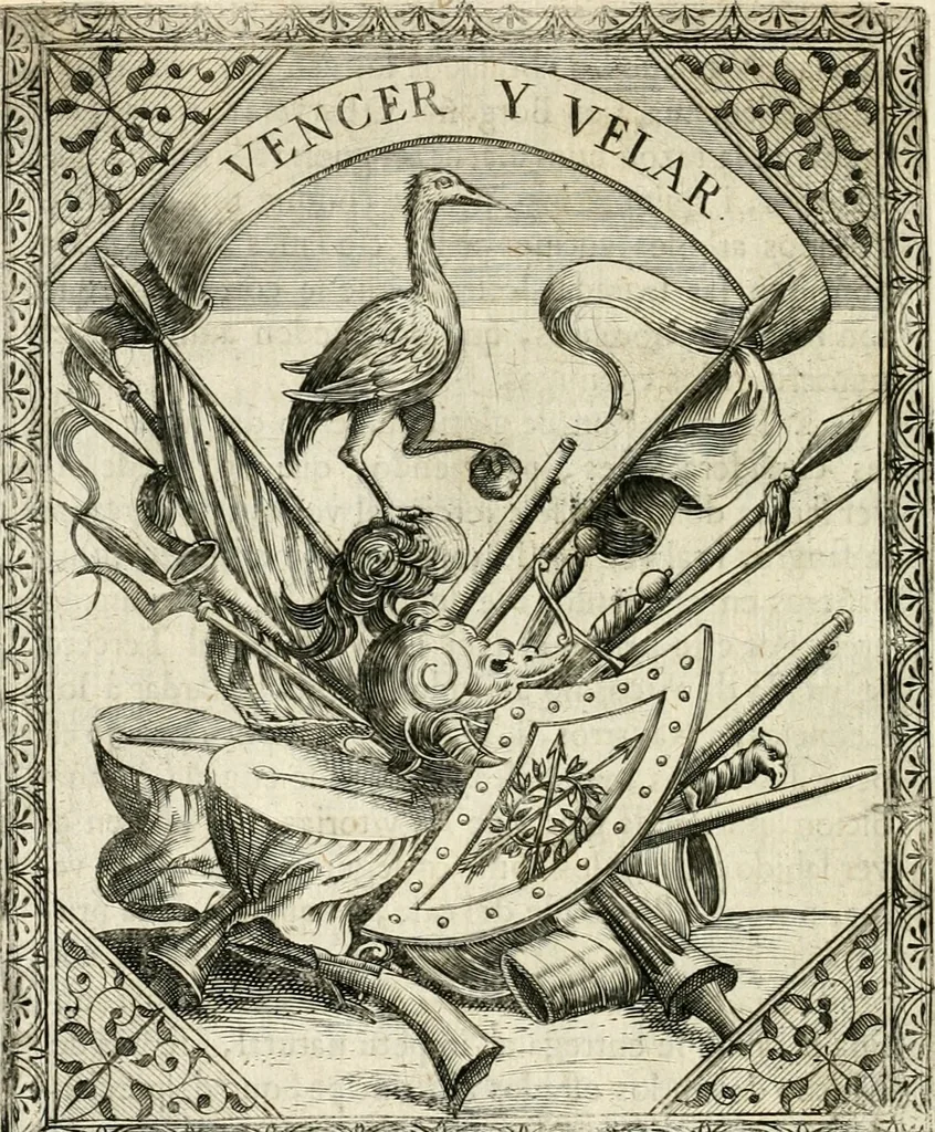 An illustration from Idea de vn principe politico christiano : representada en cien empresas, 1640, leaf 697