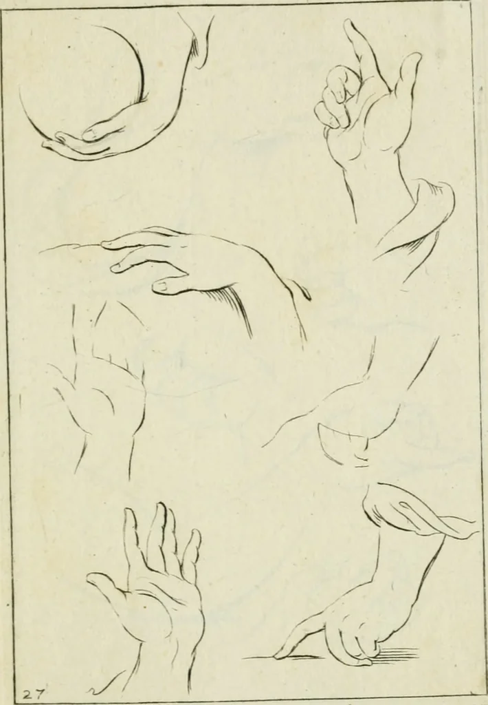 An illustration from Principes de dessein, 1700, leaf 58