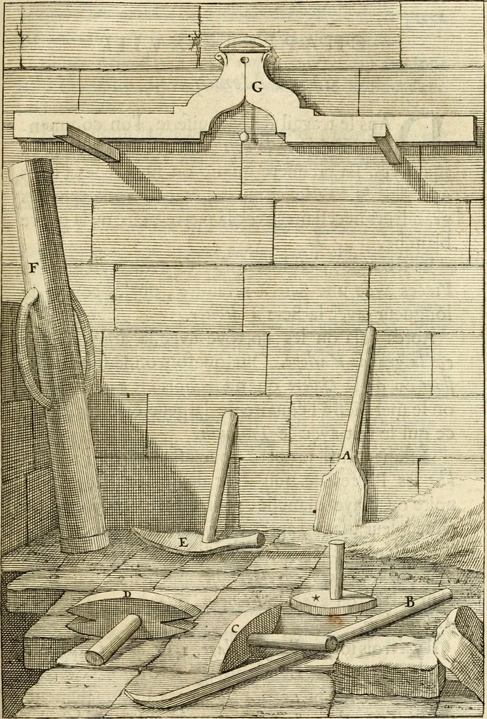 An illustration from Des principes de l'architecture, de la sculpture, de la peinture et des autres arts qui en dependent : avec un dictionnaire des terms propres à chacun de ces arts, 1690, leaf 202
