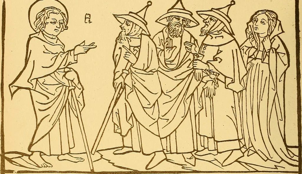 An illustration from Principia typographica. The block-books, or xylographic delineations of scripture history; issued in Holland, Flanders and Germany, during the fifteenth century, exemplified and considered in connexion with the origin of printing. To which is added an attempt to elucidate the character of the paper-marks of the period, 1858, leaf 31