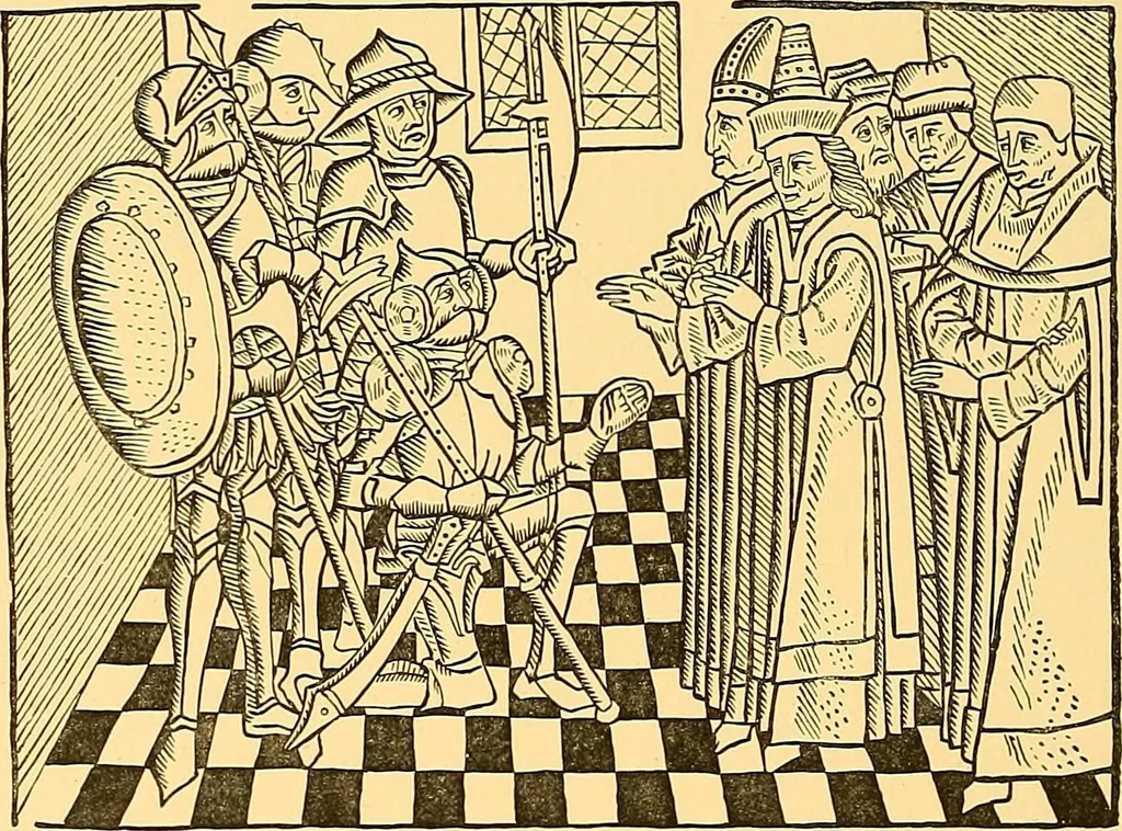 An illustration from Principia typographica. The block-books, or xylographic delineations of scripture history; issued in Holland, Flanders and Germany, during the fifteenth century, exemplified and considered in connexion with the origin of printing. To which is added an attempt to elucidate the character of the paper-marks of the period, 1858, leaf 325