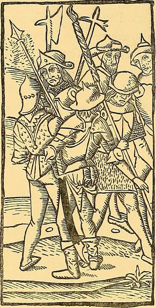 An illustration from Principia typographica. The block-books, or xylographic delineations of scripture history; issued in Holland, Flanders and Germany, during the fifteenth century, exemplified and considered in connexion with the origin of printing. To which is added an attempt to elucidate the character of the paper-marks of the period, 1858, leaf 327