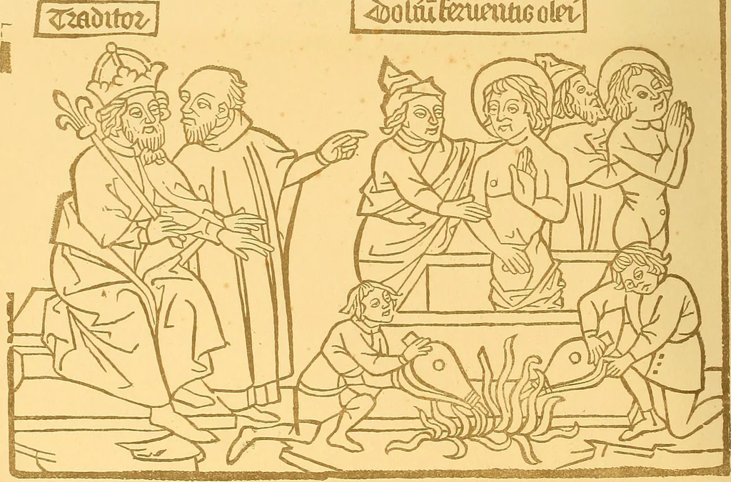 An illustration from Principia typographica. The block-books, or xylographic delineations of scripture history; issued in Holland, Flanders and Germany, during the fifteenth century, exemplified and considered in connexion with the origin of printing. To which is added an attempt to elucidate the character of the paper-marks of the period, 1858, leaf 49