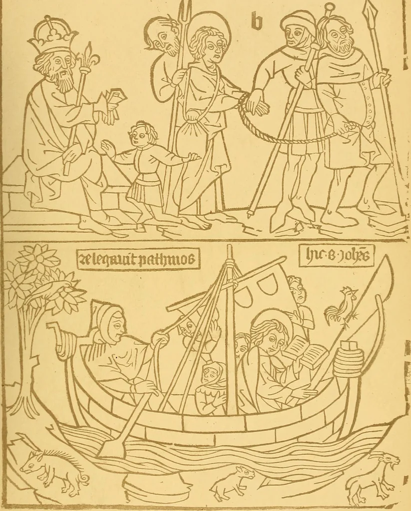 An illustration from Principia typographica. The block-books, or xylographic delineations of scripture history; issued in Holland, Flanders and Germany, during the fifteenth century, exemplified and considered in connexion with the origin of printing. To which is added an attempt to elucidate the character of the paper-marks of the period, 1858, leaf 50