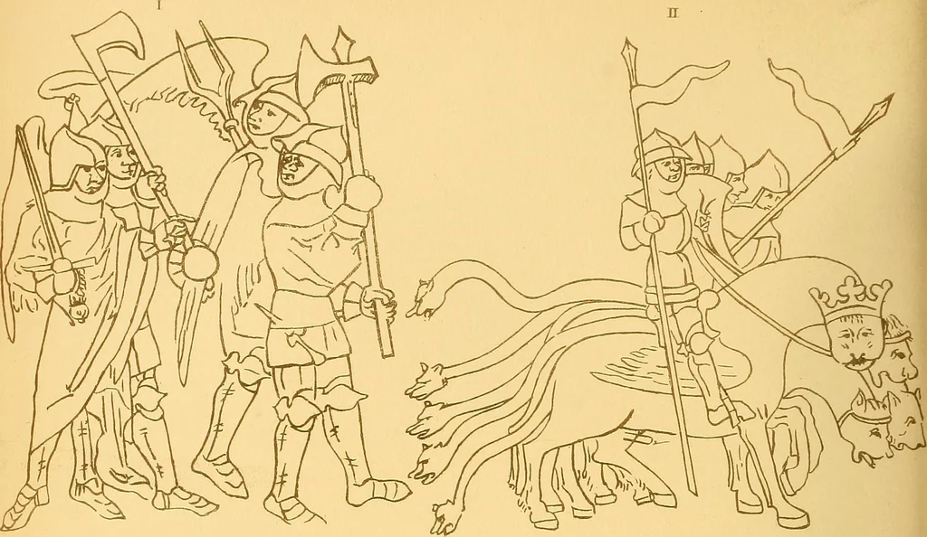 An illustration from Principia typographica. The block-books, or xylographic delineations of scripture history; issued in Holland, Flanders and Germany, during the fifteenth century, exemplified and considered in connexion with the origin of printing. To which is added an attempt to elucidate the character of the paper-marks of the period, 1858, leaf 81