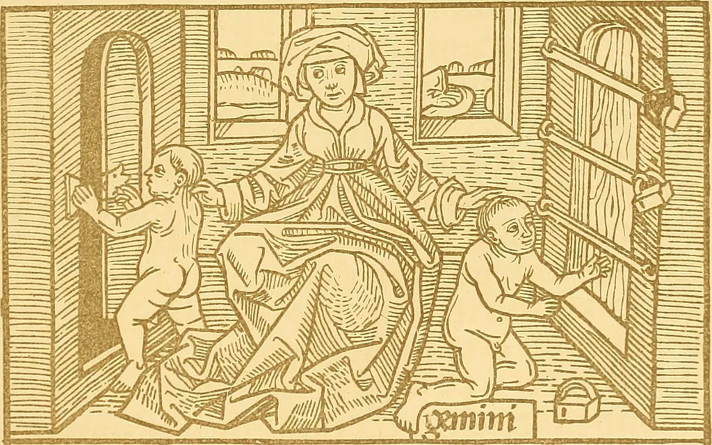 An illustration from Principia typographica. The block-books, or xylographic delineations of scripture history; issued in Holland, Flanders and Germany, during the fifteenth century, exemplified and considered in connexion with the origin of printing. To which is added an attempt to elucidate the character of the paper-marks of the period, 1858, leaf 138