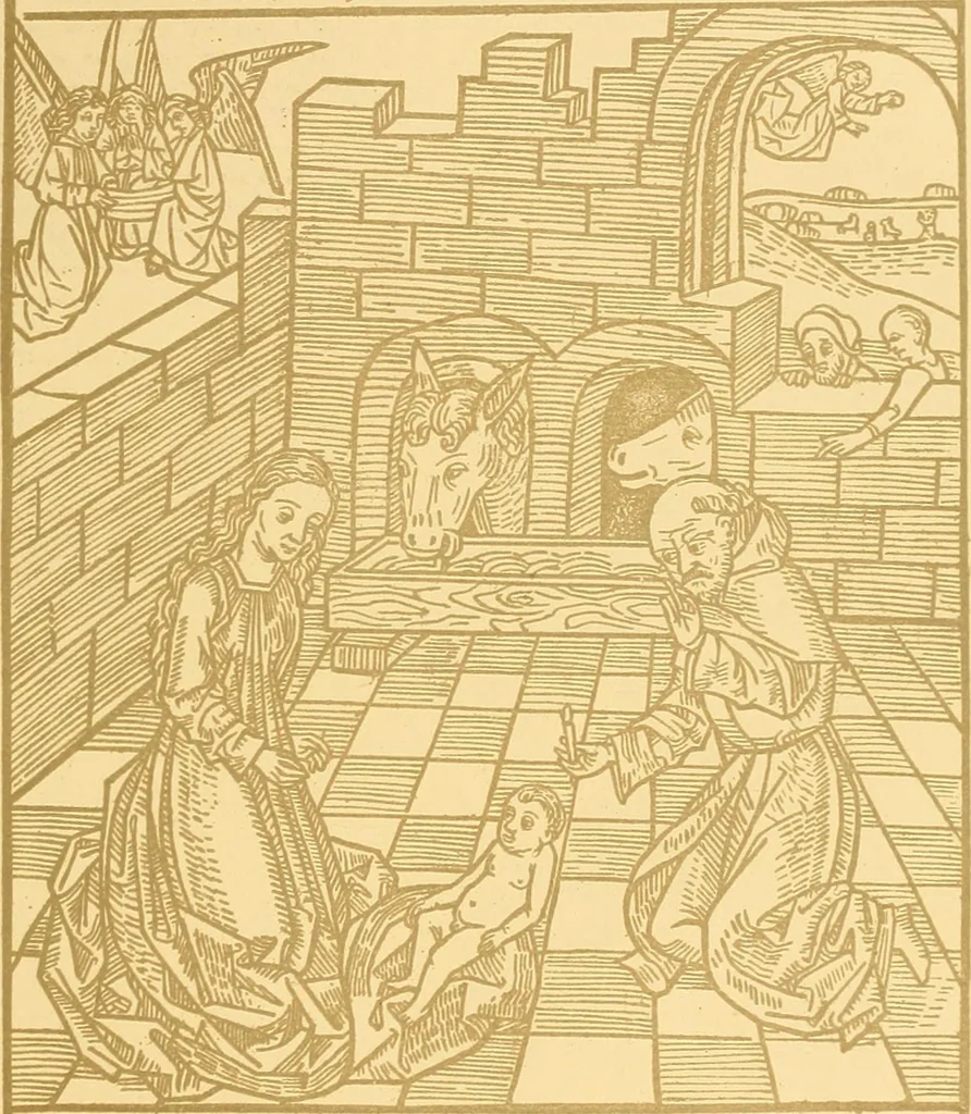 An illustration from Principia typographica. The block-books, or xylographic delineations of scripture history; issued in Holland, Flanders and Germany, during the fifteenth century, exemplified and considered in connexion with the origin of printing. To which is added an attempt to elucidate the character of the paper-marks of the period, 1858, leaf 142
