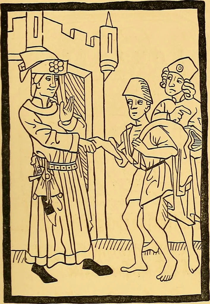 An illustration from Principia typographica. The block-books, or xylographic delineations of scripture history; issued in Holland, Flanders and Germany, during the fifteenth century, exemplified and considered in connexion with the origin of printing. To which is added an attempt to elucidate the character of the paper-marks of the period, 1858, leaf 156