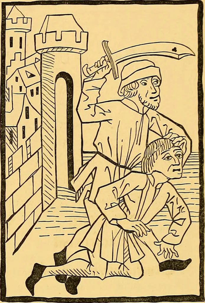 An illustration from Principia typographica. The block-books, or xylographic delineations of scripture history; issued in Holland, Flanders and Germany, during the fifteenth century, exemplified and considered in connexion with the origin of printing. To which is added an attempt to elucidate the character of the paper-marks of the period, 1858, leaf 156