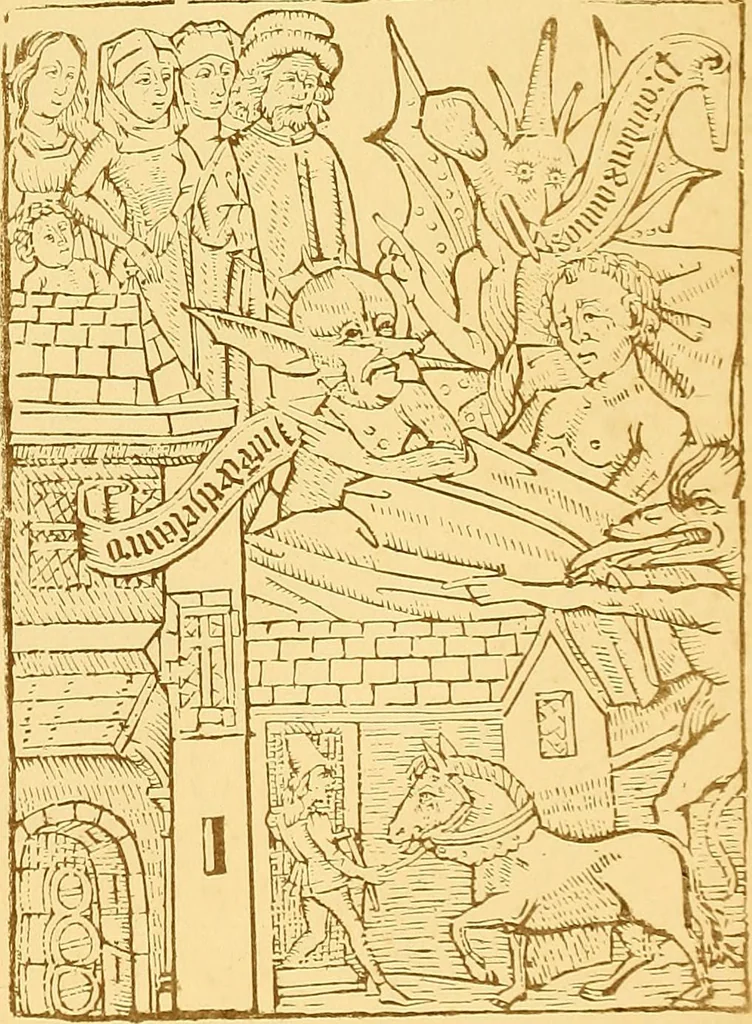 An illustration from Principia typographica. The block-books, or xylographic delineations of scripture history; issued in Holland, Flanders and Germany, during the fifteenth century, exemplified and considered in connexion with the origin of printing. To which is added an attempt to elucidate the character of the paper-marks of the period, 1858, leaf 30