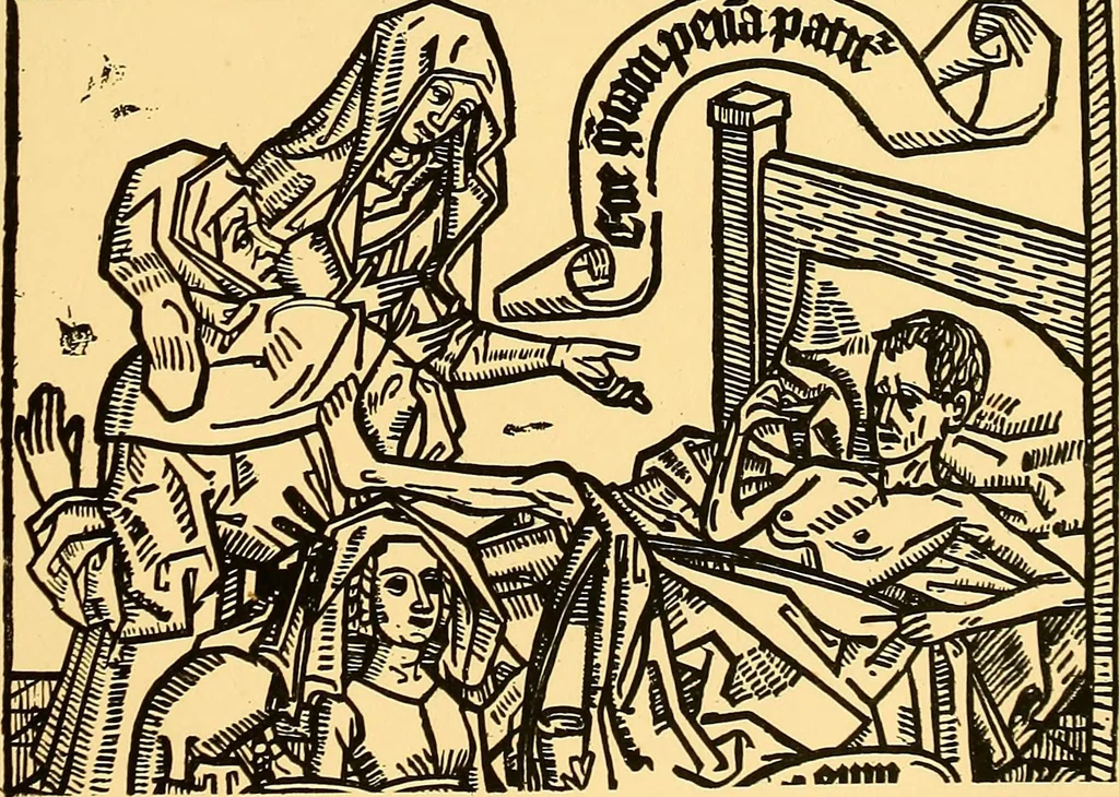 An illustration from Principia typographica. The block-books, or xylographic delineations of scripture history; issued in Holland, Flanders and Germany, during the fifteenth century, exemplified and considered in connexion with the origin of printing. To which is added an attempt to elucidate the character of the paper-marks of the period, 1858, leaf 52