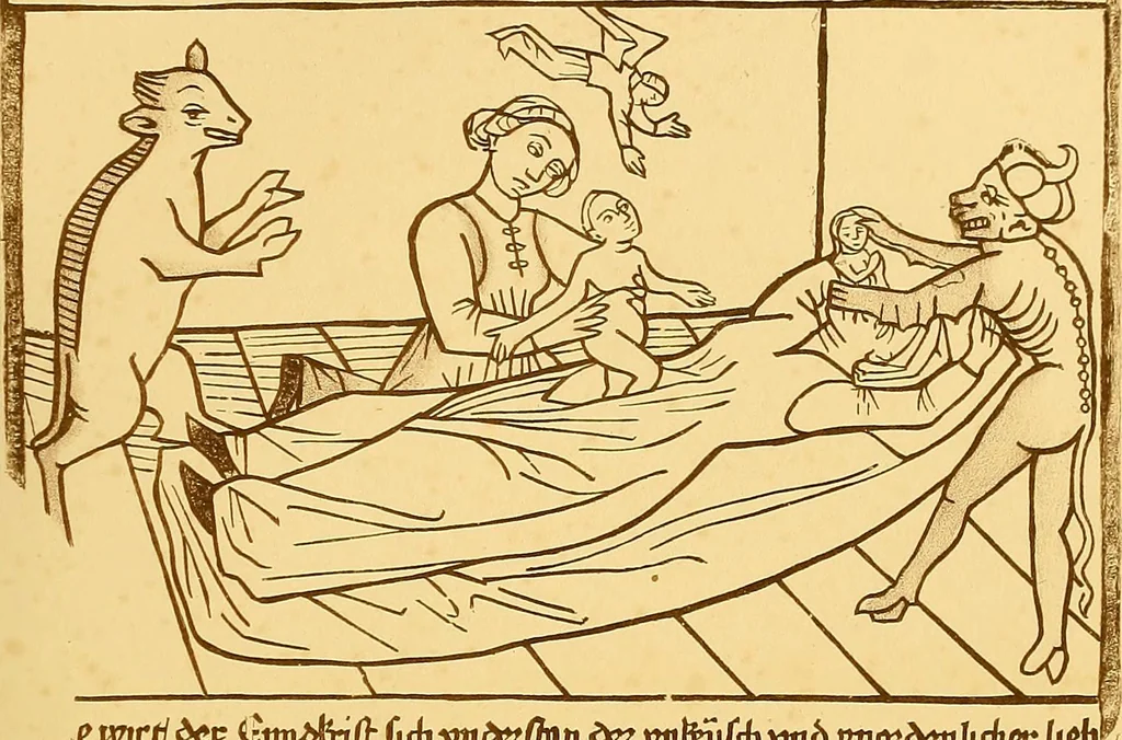 An illustration from Principia typographica. The block-books, or xylographic delineations of scripture history; issued in Holland, Flanders and Germany, during the fifteenth century, exemplified and considered in connexion with the origin of printing. To which is added an attempt to elucidate the character of the paper-marks of the period, 1858, leaf 76