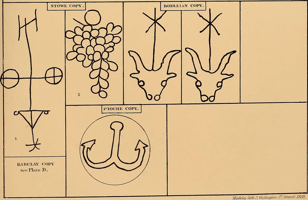 An illustration from Principia typographica. The block-books, or xylographic delineations of scripture history; issued in Holland, Flanders and Germany, during the fifteenth century, exemplified and considered in connexion with the origin of printing. To which is added an attempt to elucidate the character of the paper-marks of the period, 1858, leaf 160