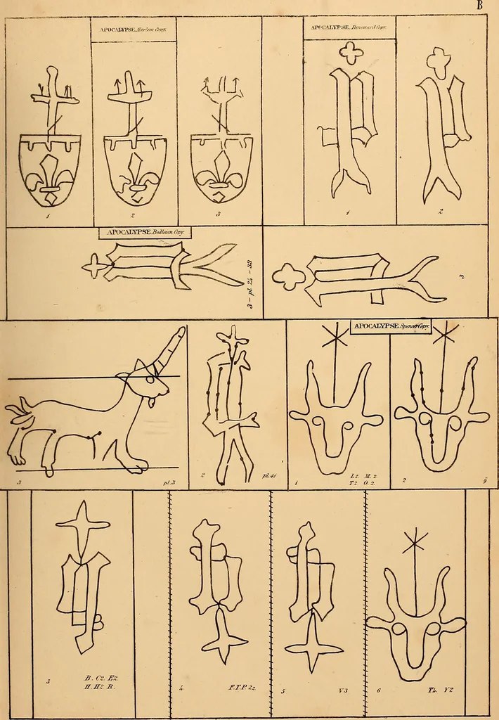 An illustration from Principia typographica. The block-books, or xylographic delineations of scripture history; issued in Holland, Flanders and Germany, during the fifteenth century, exemplified and considered in connexion with the origin of printing. To which is added an attempt to elucidate the character of the paper-marks of the period, 1858, leaf 30