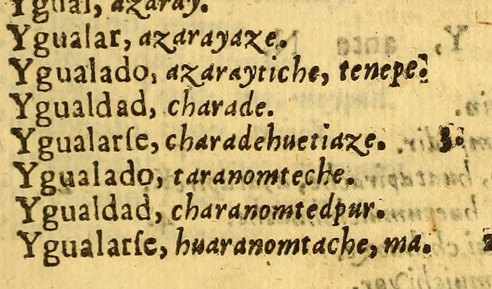 An illustration from Principios y reglas de la lengua cummanagota, general en varias naciones, que habitan en la Provincia de Cummana en las Indias Occidentales., 1683, leaf 171