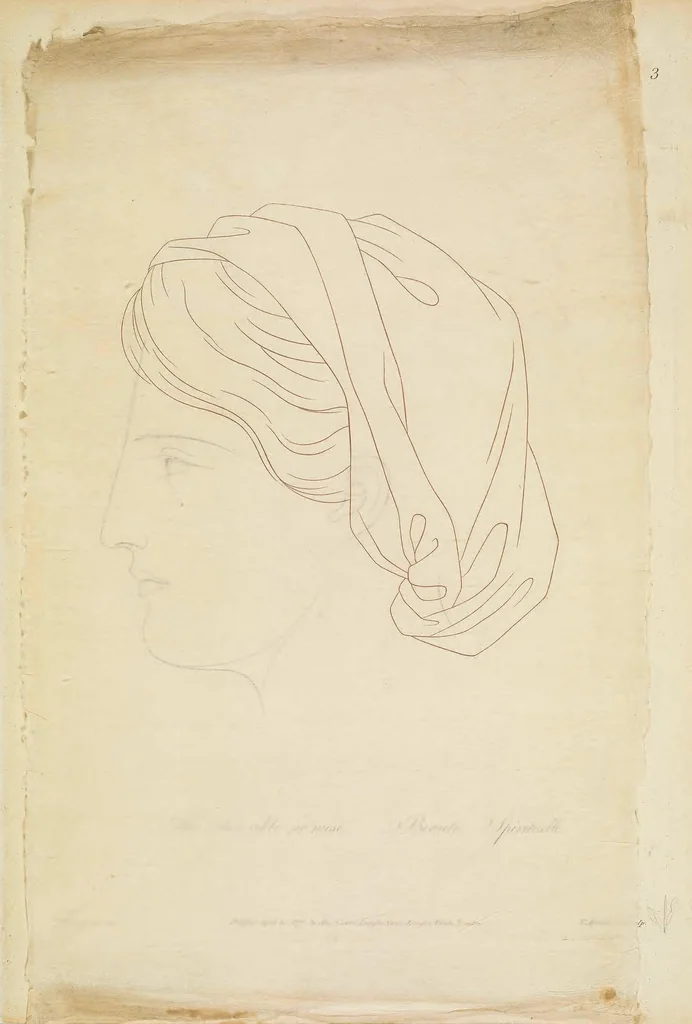 An illustration from Principles of beauty relative to the human head, 1778, leaf 61
