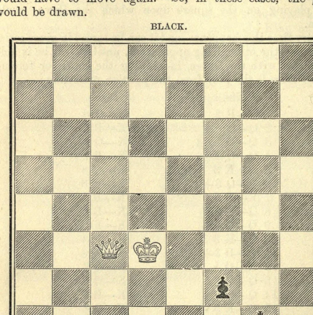 An illustration from The principles of chess in theory & practice.., 1894, leaf 102