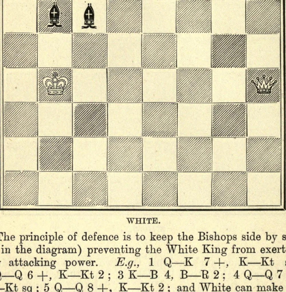 An illustration from The principles of chess in theory & practice.., 1894, leaf 114