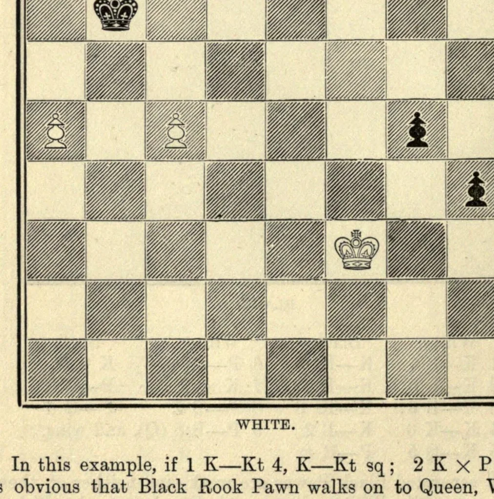 An illustration from The principles of chess in theory & practice.., 1894, leaf 86