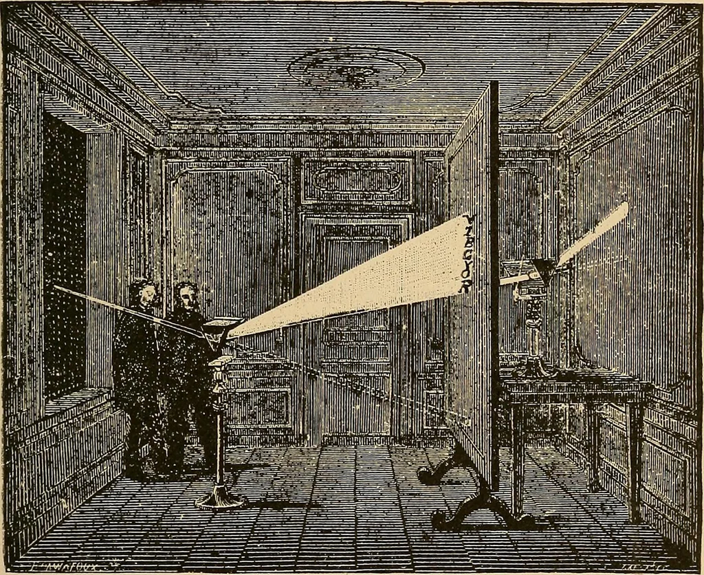 An illustration from The principles of light and color : including among other things the harmonic laws of the universe, the etherio-atomic philosophy of force, chromo chemistry, chromo therapeutics, and the general philosophy of the fine forces, together with numerous discoveries and practical applications. Illustrated by more than two hundred engravings and four colored plates, 1896, leaf 82