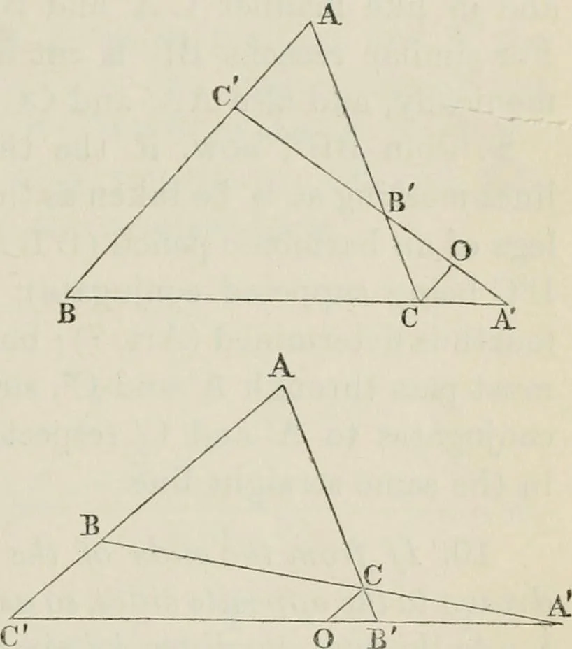 An illustration from Principles of modern geometry, with numerious applications to plane and spherical figures; and an appendix, containing questions for exercise. Intended chiefly for the use of junior students, 1862, leaf 20