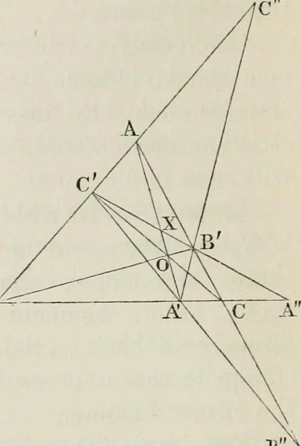 An illustration from Principles of modern geometry, with numerious applications to plane and spherical figures; and an appendix, containing questions for exercise. Intended chiefly for the use of junior students, 1862, leaf 21