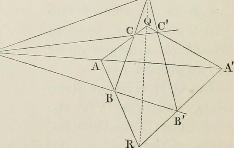An illustration from Principles of modern geometry, with numerious applications to plane and spherical figures; and an appendix, containing questions for exercise. Intended chiefly for the use of junior students, 1862, leaf 29