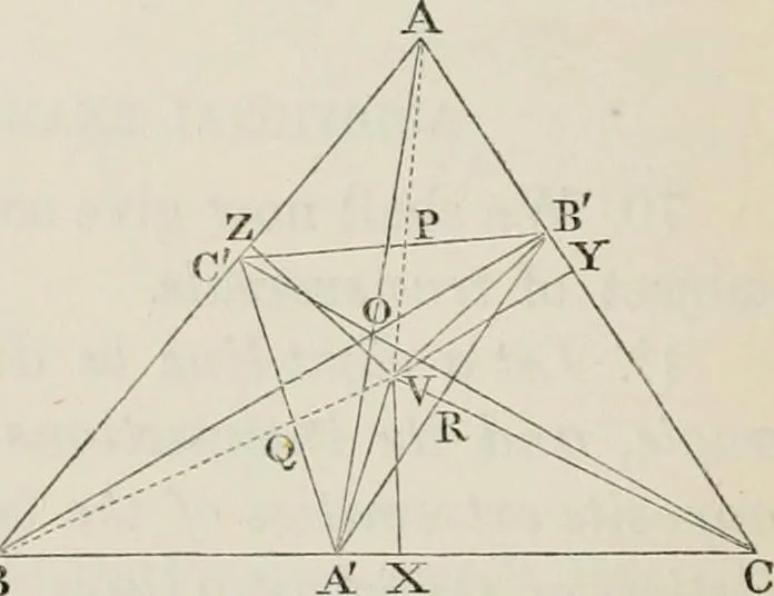 An illustration from Principles of modern geometry, with numerious applications to plane and spherical figures; and an appendix, containing questions for exercise. Intended chiefly for the use of junior students, 1862, leaf 81