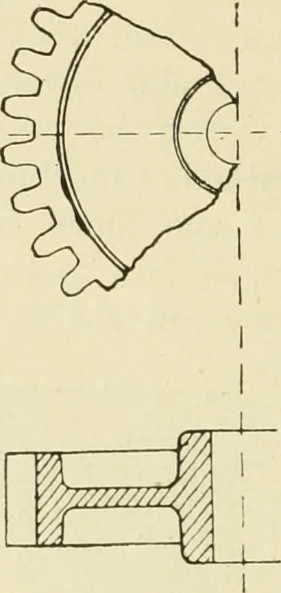 An illustration from The principles of pattern making, written specially for apprentices and students in technical schools, 1900, leaf 109