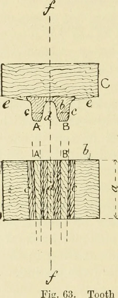 An illustration from The principles of pattern making, written specially for apprentices and students in technical schools, 1900, leaf 95
